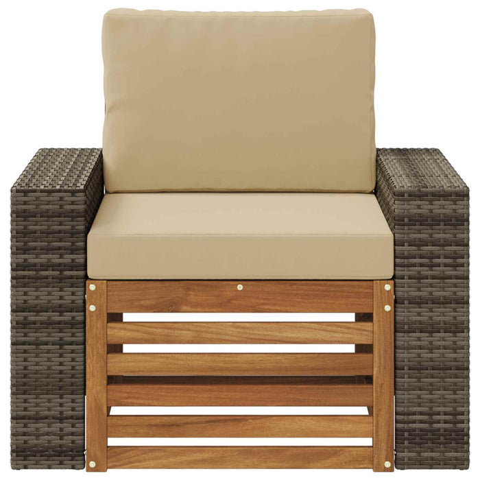 Canapea Medie pentru Exterior Lemn Solid de Acacia natural - WALTI WALTI