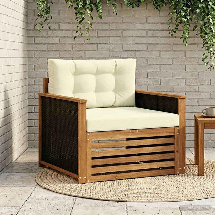 Canapea Medie pentru Exterior Lemn Solid de Acacia natural - WALTI WALTI