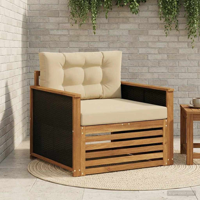 Canapea Medie pentru Exterior Lemn Solid de Acacia natural - WALTI WALTI