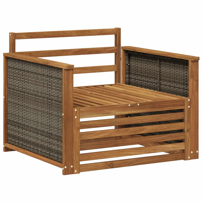 Canapea Medie pentru Exterior Lemn Solid de Acacia natural - WALTI WALTI