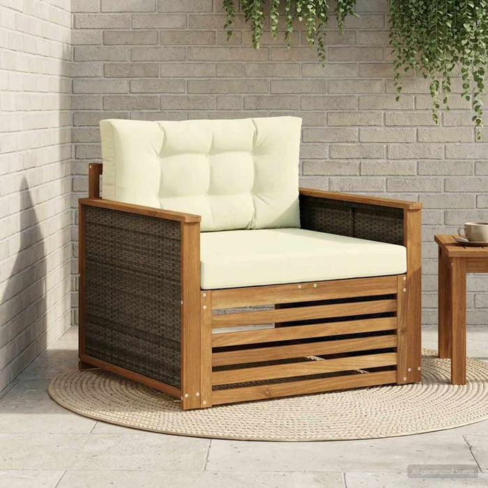 Canapea Medie pentru Exterior Lemn Solid de Acacia natural - WALTI WALTI