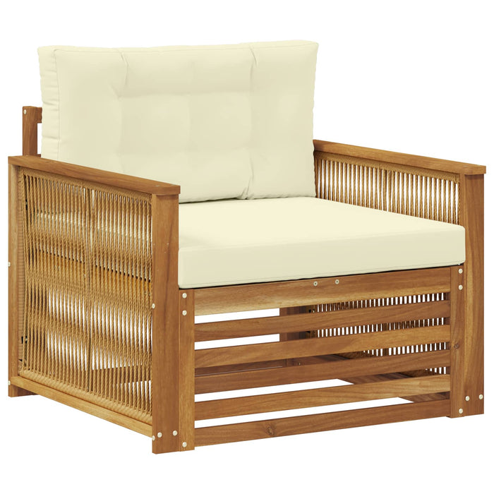 Canapea de exterior Lemn Solid de Acacia Natural și Crem - WALTI WALTI