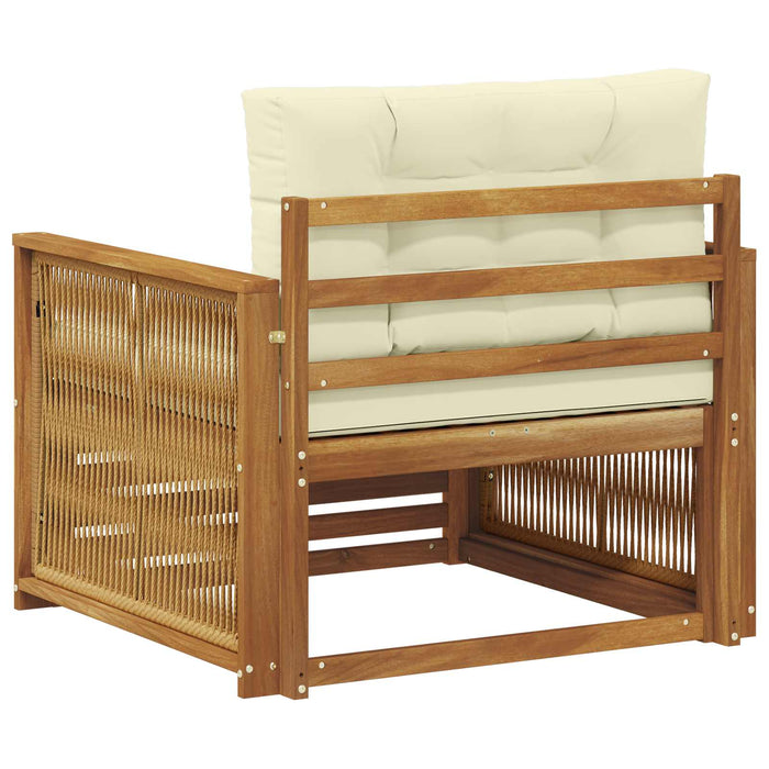 Canapea de exterior Lemn Solid de Acacia Natural și Crem - WALTI WALTI
