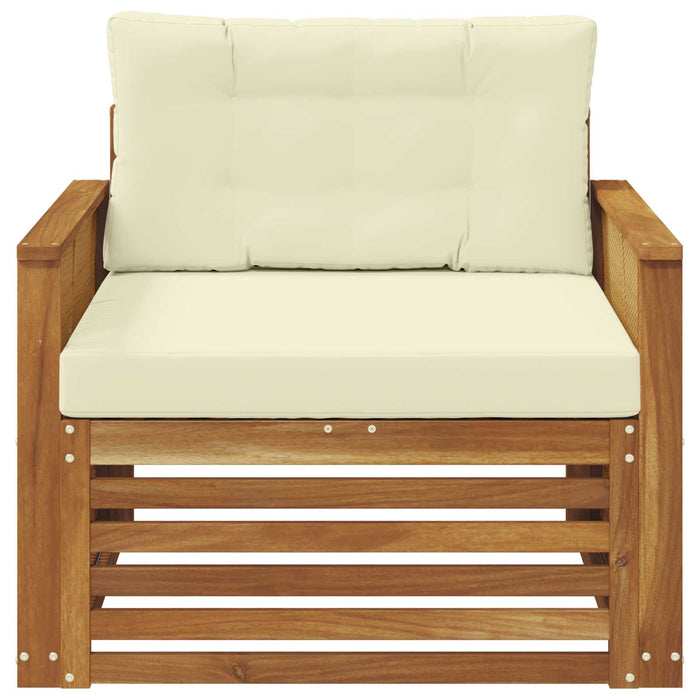 Canapea de exterior Lemn Solid de Acacia Natural și Crem - WALTI WALTI