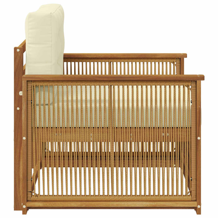 Canapea de exterior Lemn Solid de Acacia Natural și Crem - WALTI WALTI