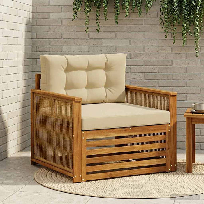 Canapea Medie pentru Exterior Lemn Solid de Acacia natural - WALTI WALTI