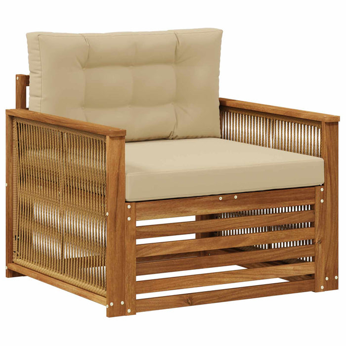 Canapea Medie pentru Exterior Lemn Solid de Acacia natural - WALTI WALTI