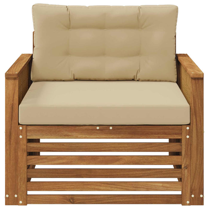 Canapea Medie pentru Exterior Lemn Solid de Acacia natural - WALTI WALTI