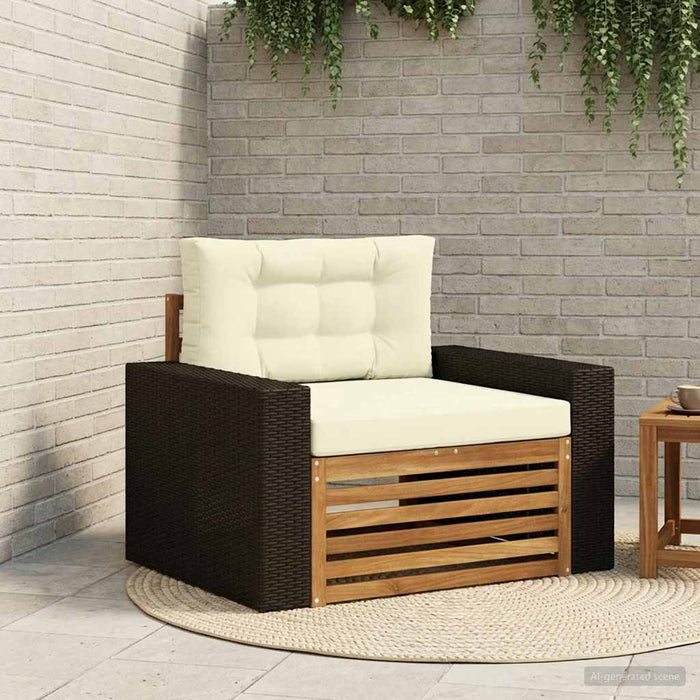Canapea Medie pentru Exterior Lemn Solid de Acacia natural - WALTI WALTI
