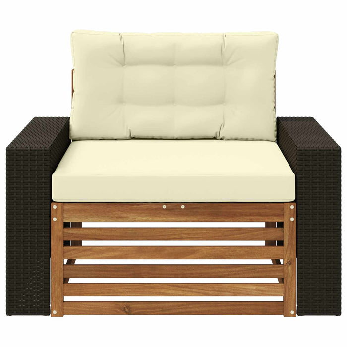 Canapea Medie pentru Exterior Lemn Solid de Acacia natural - WALTI WALTI