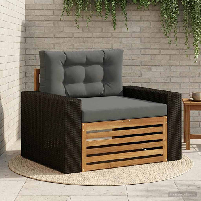 Canapea Medie pentru Exterior Lemn Solid de Acacia natural - WALTI WALTI