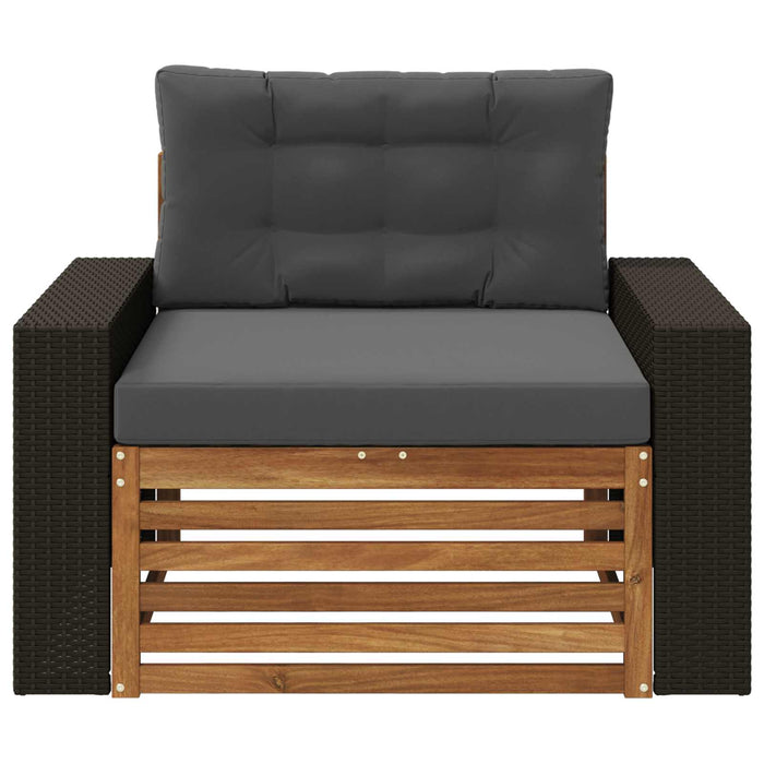 Canapea Medie pentru Exterior Lemn Solid de Acacia natural - WALTI WALTI