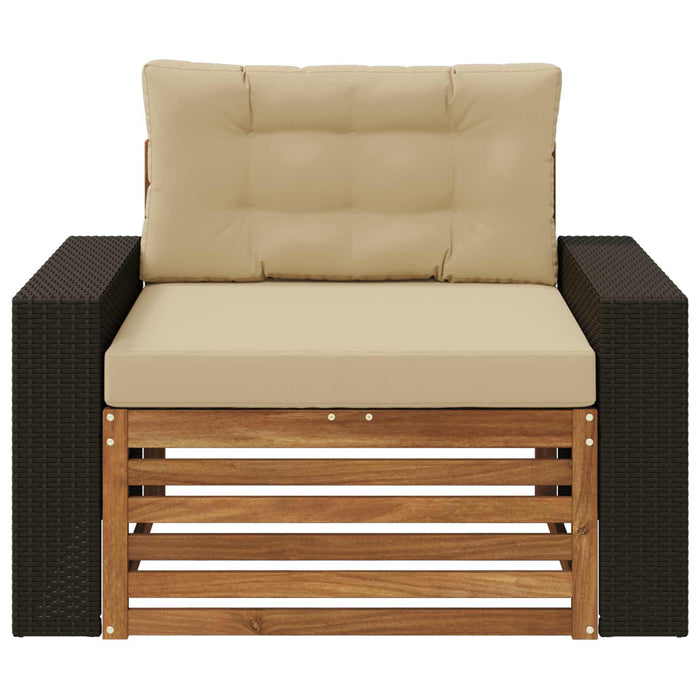 Canapea Medie pentru Exterior Lemn Solid de Acacia natural - WALTI WALTI