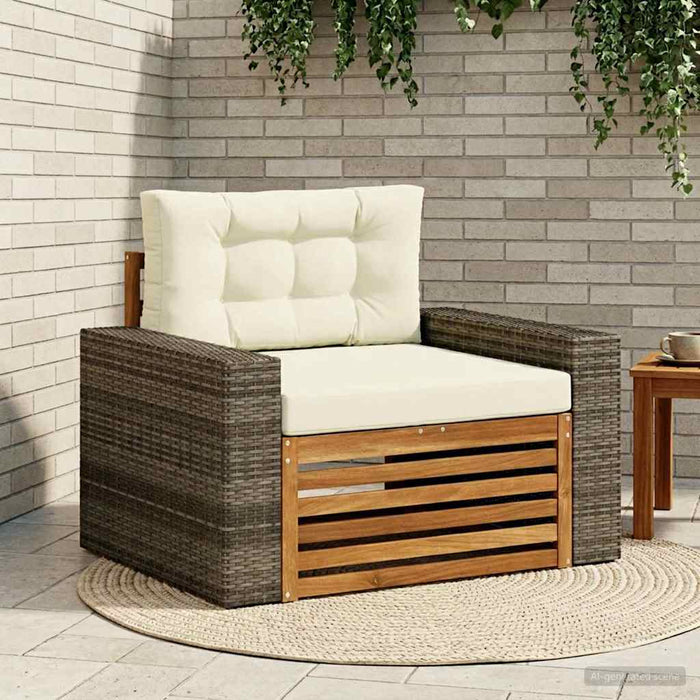 Canapea Medie pentru Exterior Lemn Solid de Acacia natural - WALTI WALTI