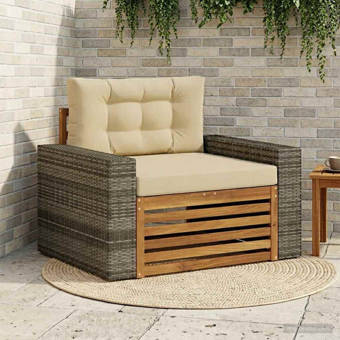 Canapea Medie pentru Exterior Lemn Solid de Acacia natural - WALTI WALTI