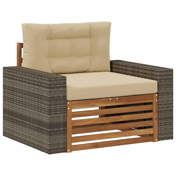 Canapea Medie pentru Exterior Lemn Solid de Acacia natural - WALTI WALTI