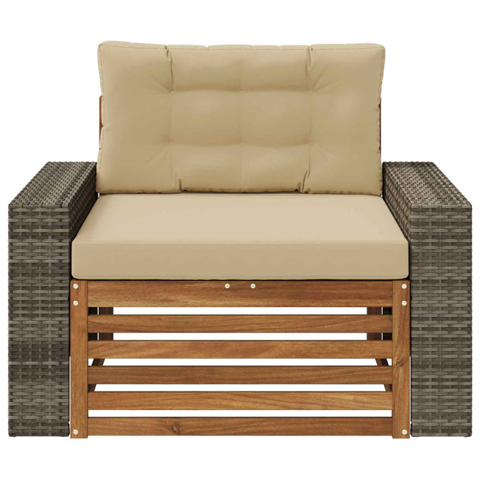 Canapea Medie pentru Exterior Lemn Solid de Acacia natural - WALTI WALTI