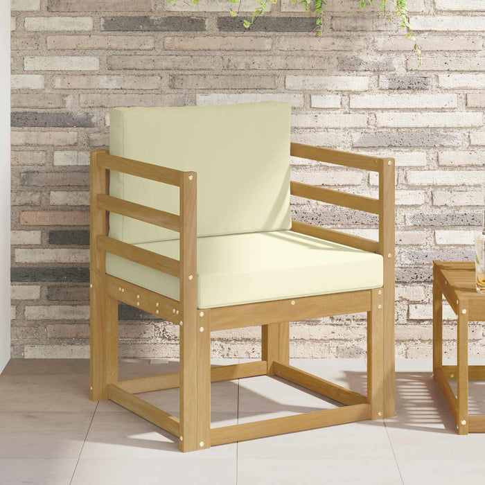 2 Bucată Set de canapele de exterior Poliester Alb și Crem - WALTI WALTI