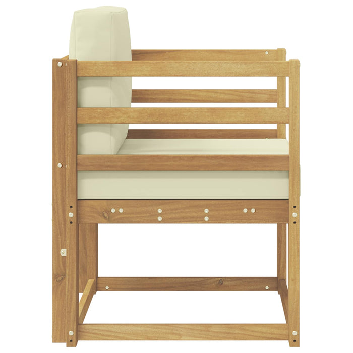 2 Bucată Set de canapele de exterior Poliester Alb și Crem - WALTI WALTI