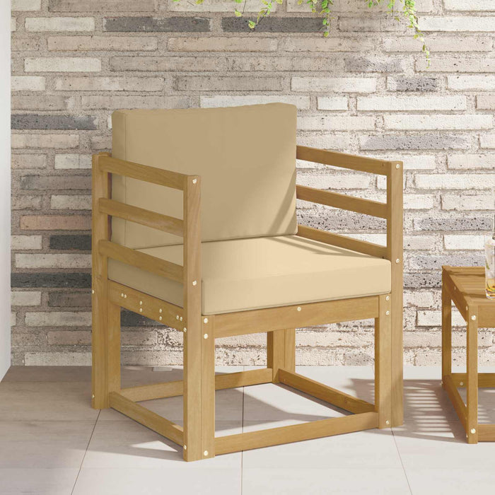2 Bucată Set de canapele de exterior Poliester Alb și Bej - WALTI WALTI