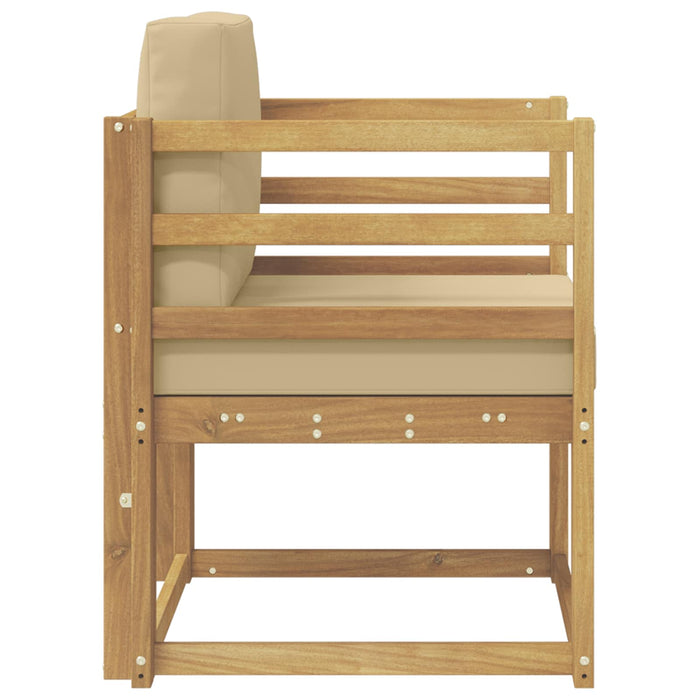 2 Bucată Set de canapele de exterior Poliester Alb și Bej - WALTI WALTI