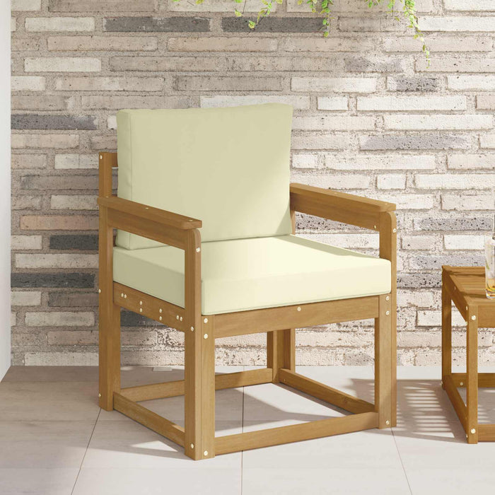 2 Bucată Set de canapele de exterior Poliester Alb și Crem - WALTI WALTI