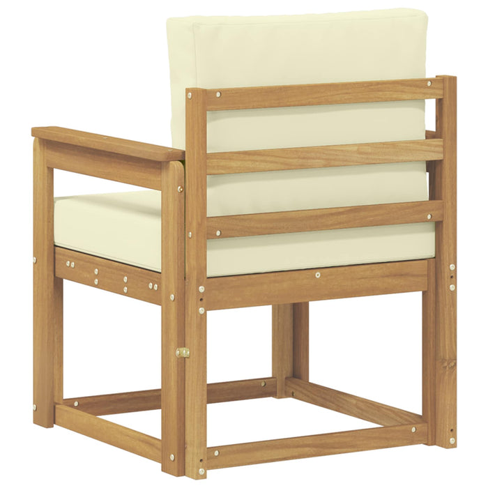 2 Bucată Set de canapele de exterior Poliester Alb și Crem - WALTI WALTI