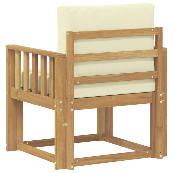 2 Bucată Set de canapele de exterior Poliester Alb și Crem - WALTI WALTI
