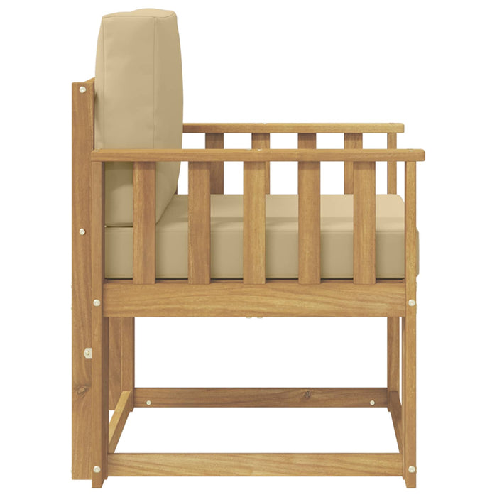2 Bucată Set de canapele de exterior Poliester Alb și Bej - WALTI WALTI