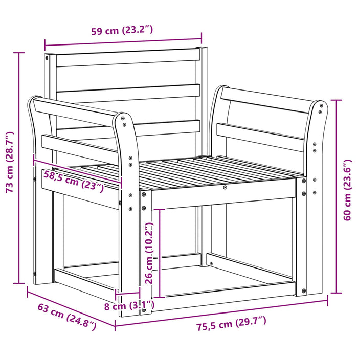 Set de canapele de exterior Lemn Solid de Acacia Alb - WALTI WALTI