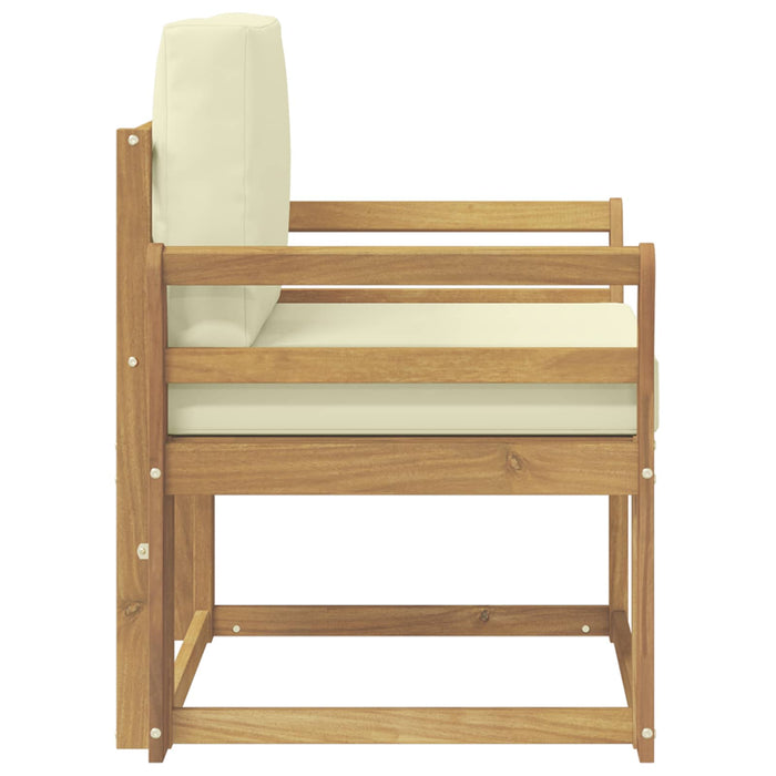 2 Bucată Set de canapele de exterior Poliester Alb și Crem - WALTI WALTI