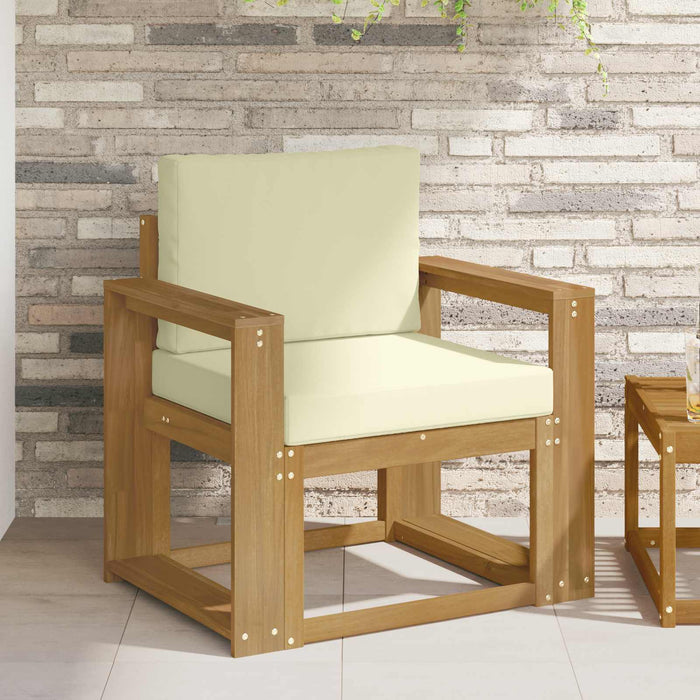 2 Bucată Set de canapele de exterior Poliester Alb și Crem - WALTI WALTI