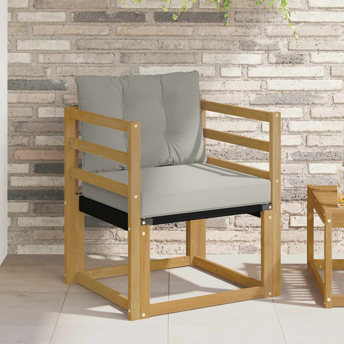 Canapea de exterior Lemn solid de Acacia și Textilene Alb - WALTI WALTI