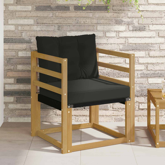 Canapea de exterior Lemn solid de Acacia și Textilene Alb - WALTI WALTI