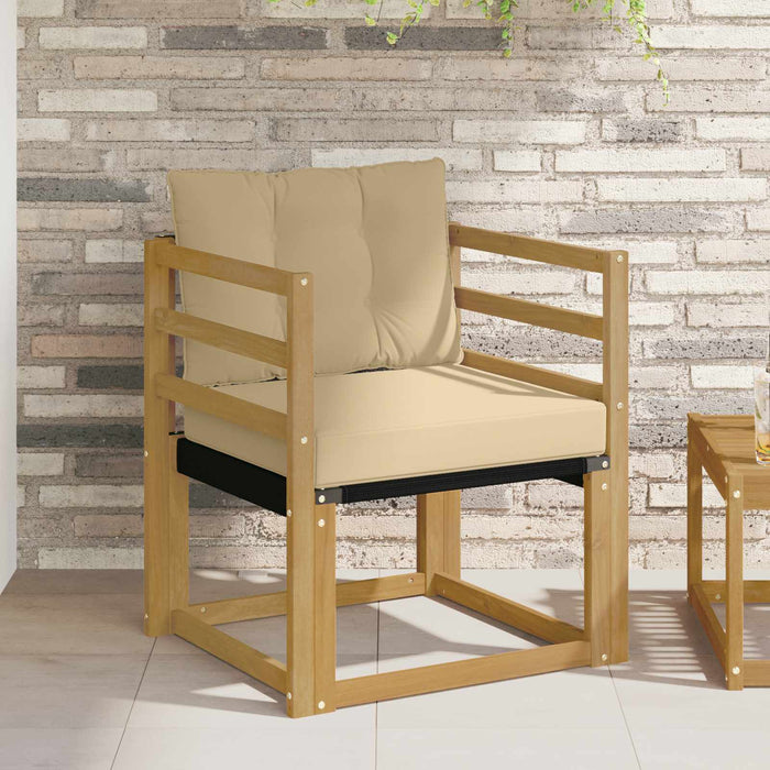 Canapea de exterior Lemn solid de Acacia și Textilene Alb - WALTI WALTI