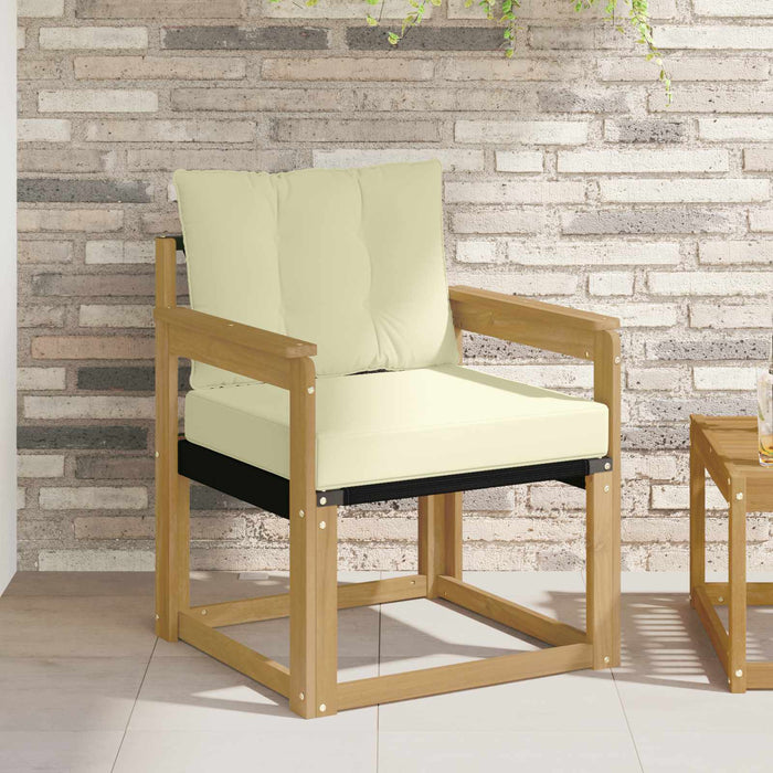 Canapea de exterior Lemn solid de Acacia și Textilene Alb - WALTI WALTI