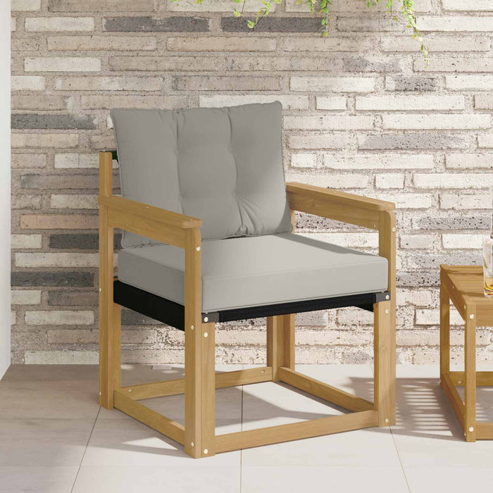 Canapea de exterior Lemn solid de Acacia și Textilene Alb - WALTI WALTI