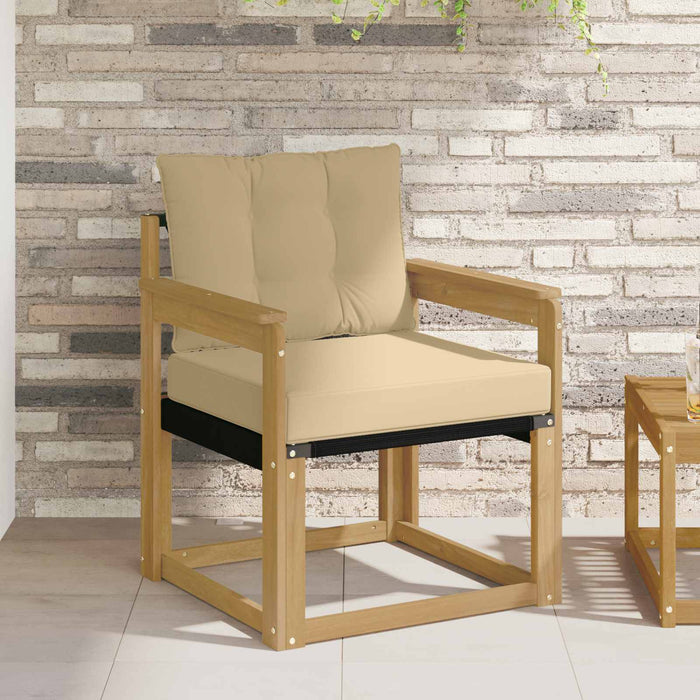 Canapea de exterior Lemn solid de Acacia și Textilene Alb - WALTI WALTI