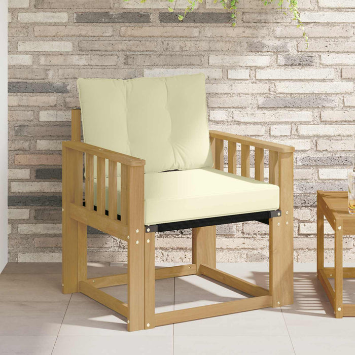 Canapea de exterior Lemn solid de Acacia și Textilene Alb - WALTI WALTI