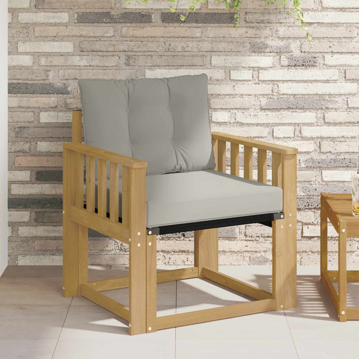 Canapea de exterior Lemn solid de Acacia și Textilene Alb - WALTI WALTI