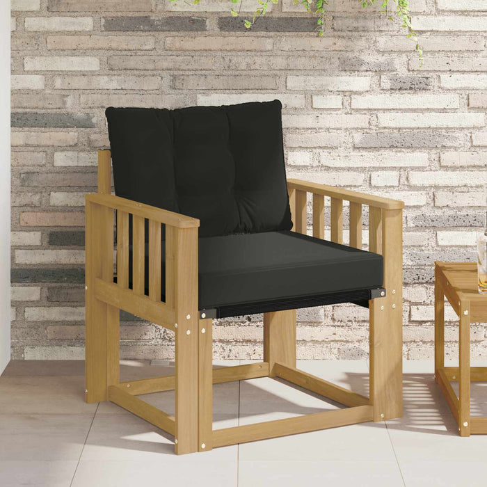 Canapea de exterior Lemn solid de Acacia și Textilene Alb - WALTI WALTI