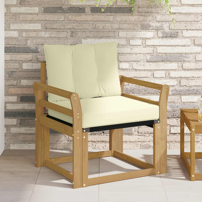 Canapea de exterior Lemn solid de Acacia și Textilene Alb - WALTI WALTI