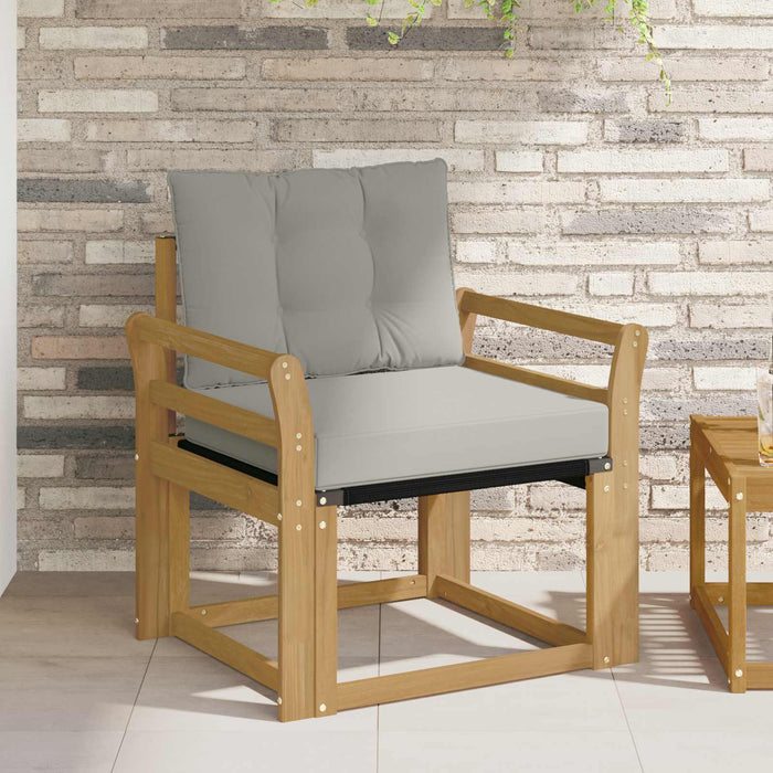 Canapea de exterior Lemn solid de Acacia și Textilene Alb - WALTI WALTI