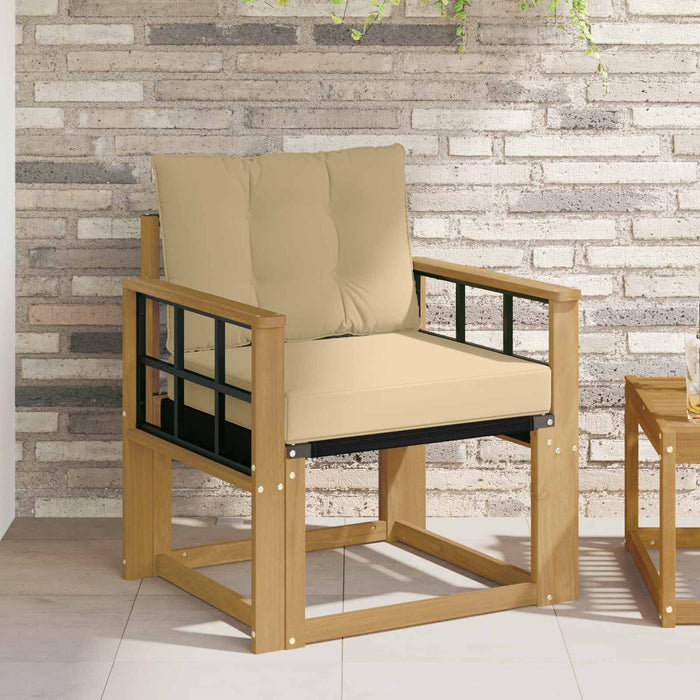Canapea de exterior Lemn solid de Acacia și Textilene Alb - WALTI WALTI