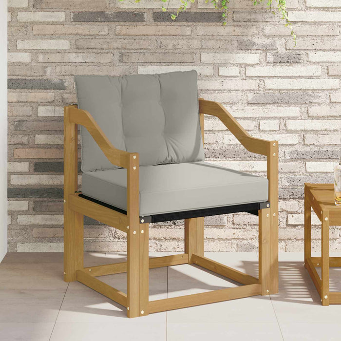 Canapea de exterior Lemn Solid de Acacia Alb și gri deschis - WALTI WALTI