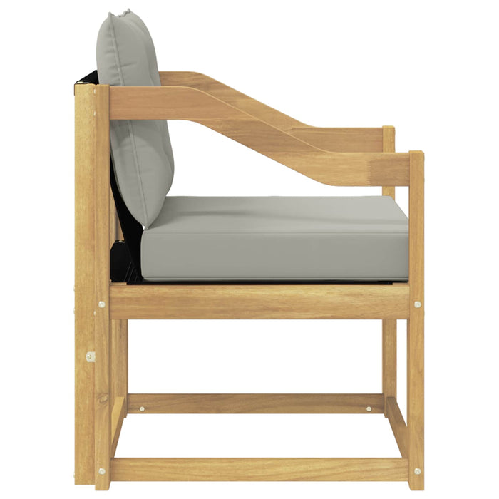 Canapea de exterior Lemn Solid de Acacia Alb și gri deschis - WALTI WALTI