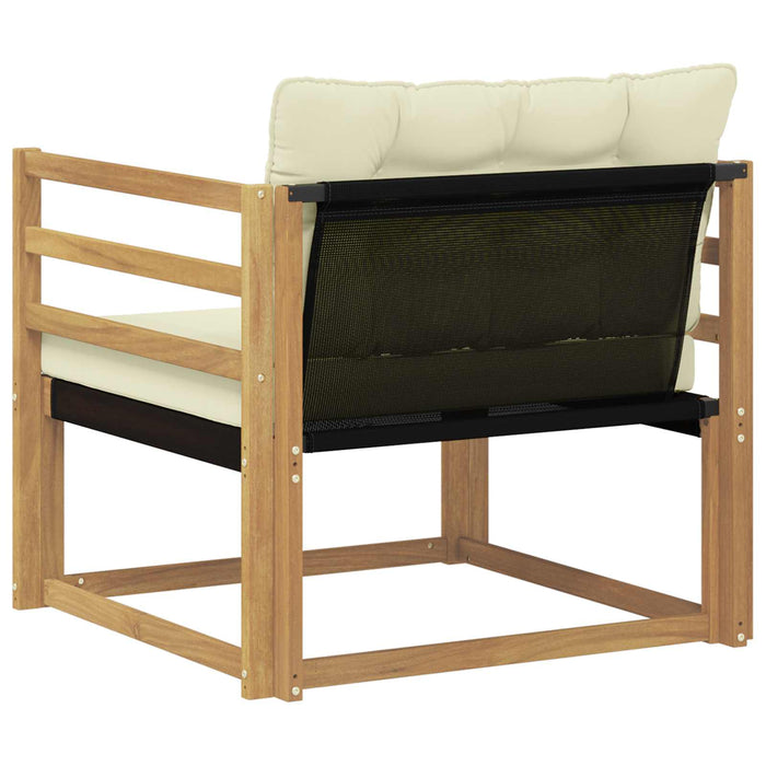 Set de canapele de exterior Lemn solid de Acacia și Textilene - WALTI WALTI
