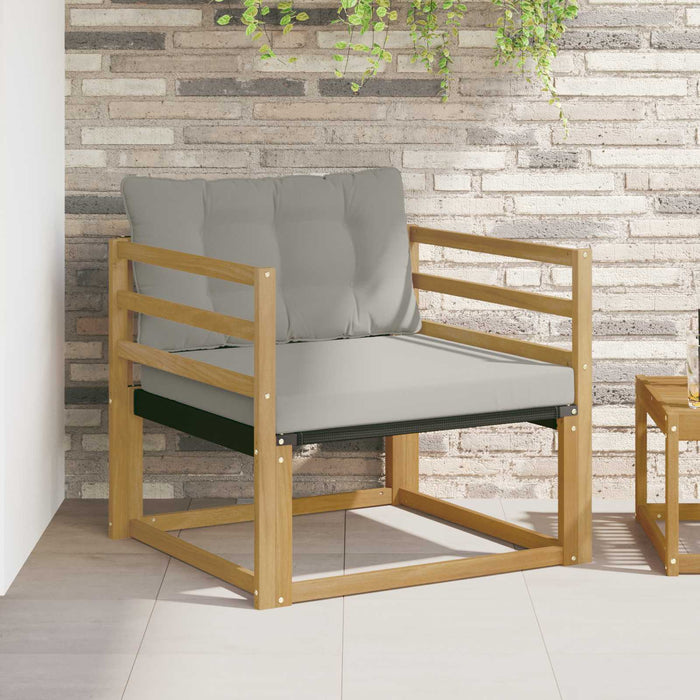 Set de canapele de exterior Lemn solid de Acacia și Textilene - WALTI WALTI