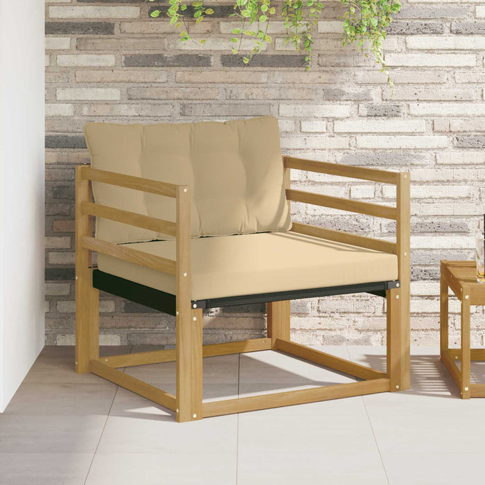 Set de canapele de exterior Lemn solid de Acacia și Textilene WALTI