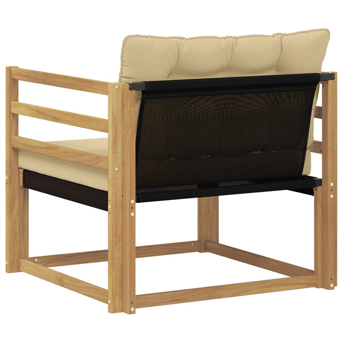 Set de canapele de exterior Lemn solid de Acacia și Textilene WALTI